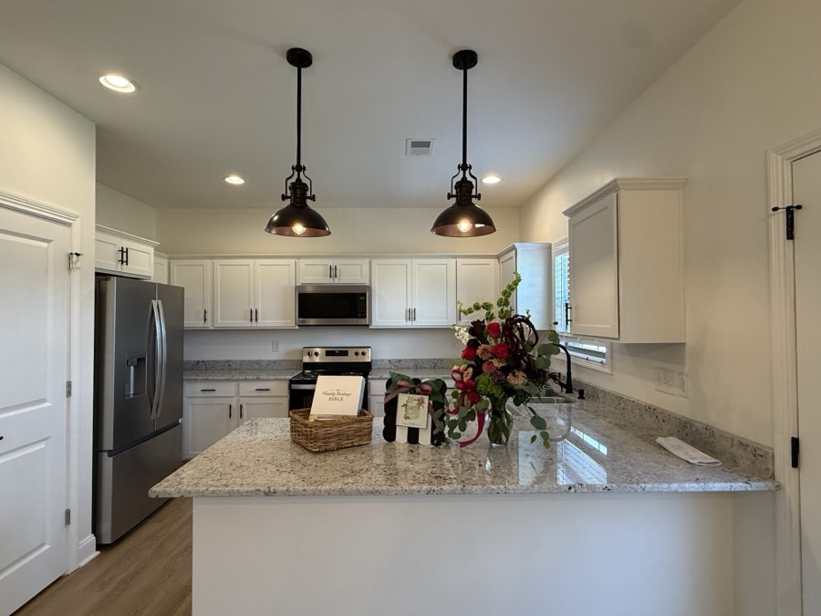 Kitchen with granite island