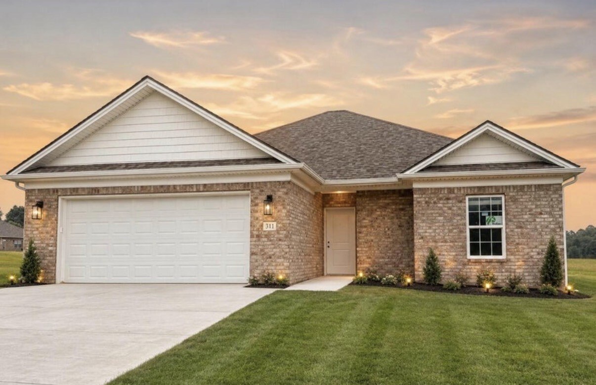 The model home at 311 Cinchpost Circle at twilight