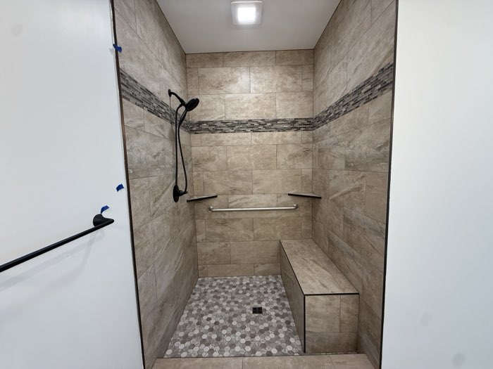 Tiled walk-in shower upgrade